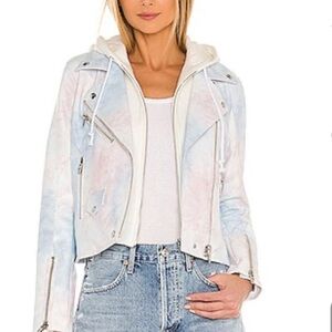 BLANKNYC Vegan Leather Tie Dye Moto Jacket